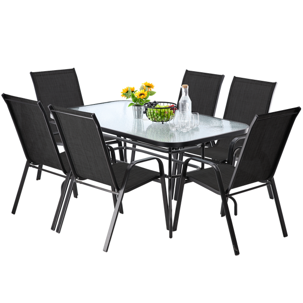 GARDEN FURNITURE SET-TABLE 150 x 90 x 70 cm/NEO2286/ + 6 CHAIRS 54 x 72 x 96 cm/NEO3685 X 3/