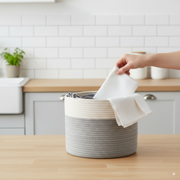 KOSZ NA PRANIE/ZABAWKI 35 x 30 CM OKRĄGŁY SZARY ROZM. L *5035