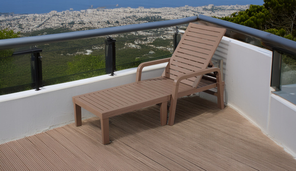 GARDEN LOUNGER 192x66x33 cm LIGHT BROWN*6416