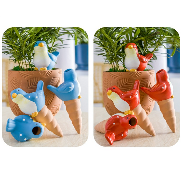 CERAMIC IRRIGATION DISPENSER 8.5 X 16.5 CM BIRD - MIX COLOR PACK=4PCS