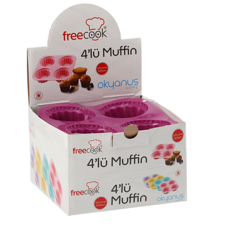 FORMA SILIKONOWA NA MUFFINKI 4 SZT *0580