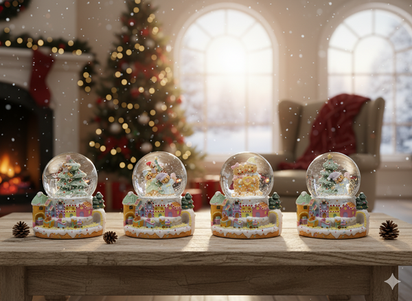 CHRISTMAS SNOW GLOBE - GINGERBREAD TOWN 5 x 5 x 7.5 CM MIX DESIGNS disp=12pcs *5706