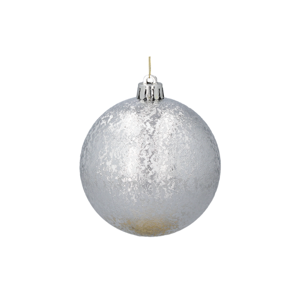 SET OF 4 BAUBLES 8 CM RED/GOLD/SILVER