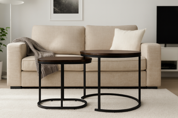 NESTING TABLE SET OF TWO MARBLE