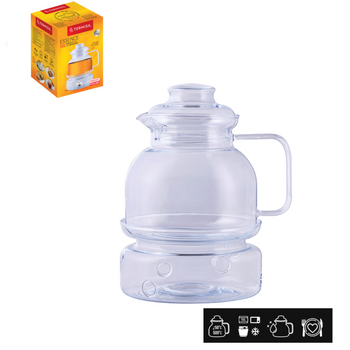 PITCHER 1,5 L STRAIGHT HANDLE + GLASS LID + WARMER 82