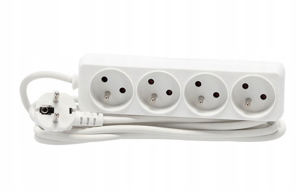 EXTENSION CORD POWER STRIP 4 SOCKETS 3M WHITE