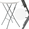 FOLDING CAMPING TABLE DIA80 X H110 CM ROUND WHITE