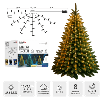 LED SVETLÁ S PRSTEŇOM 2,2 M 352L TEPLÁ BIELA VNÚT/EXTERNÝ *8073