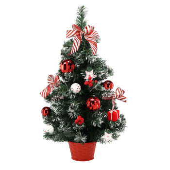 CHOINKA BOŻONARODZENIOWA 60 CM BIAŁO-CZERWONA *2620