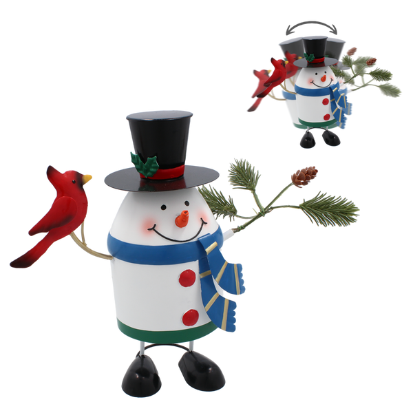 CHRISTMAS DECORATION - METAL SNOWMAN 14 x 12 x 20 CM