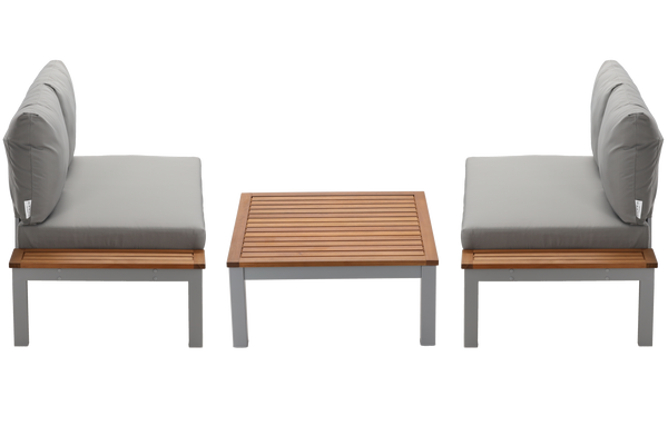 SET DE MOBILIER MODULAR DIN ALUMINIU "BOHITO" - MESA /WIM9865/ + 2 CANAPEURI /WIM9858 x2/