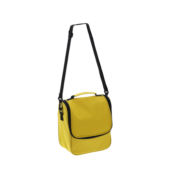 TORBA TERMICZNA 22 x 12 x 24 CM 6L NA RAMIĘ ŻÓŁTA Z DWOMA WKŁADAMI CHŁODZĄCYMI *9295
