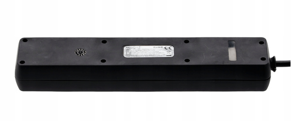 Predlžovací pás so spínačom 5 zásuviek 5 m čierny *8756