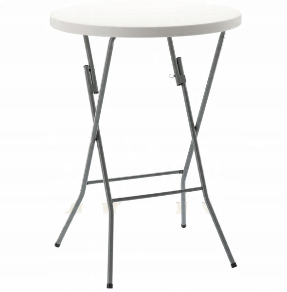FOLDING CAMPING TABLE DIA80 X H110 CM ROUND WHITE