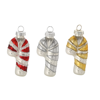 BOMBKA SZKLANA - LASKA CUKROWA MAŁA 3,8 x 2,2 x 7,5 CM MIX KOLORÓW opak=12szt *4730