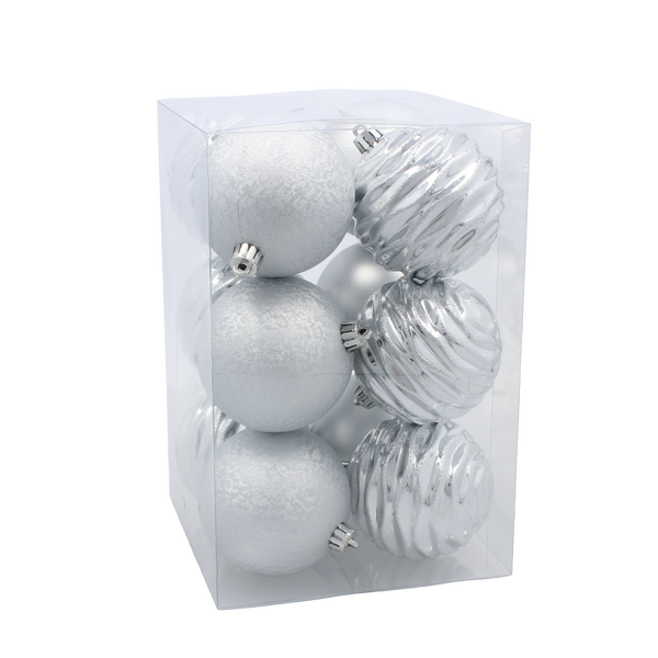 KPL. 12 BOMBEK 8 CM ČERVENÝ / ZLATÝ / STŘÍBRNÝ *3757