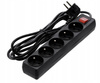 EXTENSION CORD POWER STRIP WITH SWITCH 5 SOCKETS 3 M BLACK