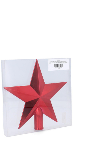 CHRISTMAS TREE SPIKE 20 CM STAR RED/GOLD/SILVER