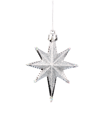 SET OF 4 CHRISTMAS TREE DECORATIONS STAR 10 CM