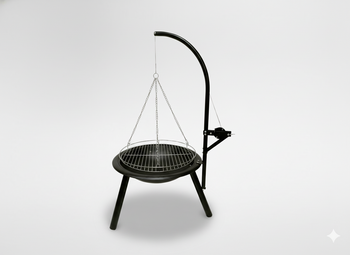 ADJUSTABLE HANGING GRILL WITH FIRE PIT 55 x 100 CM
