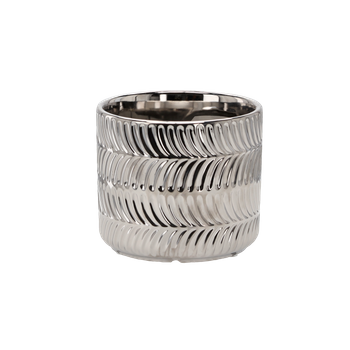 CERAMIC COVER FOR A POT 15 x 15 x 13 CM SILVER