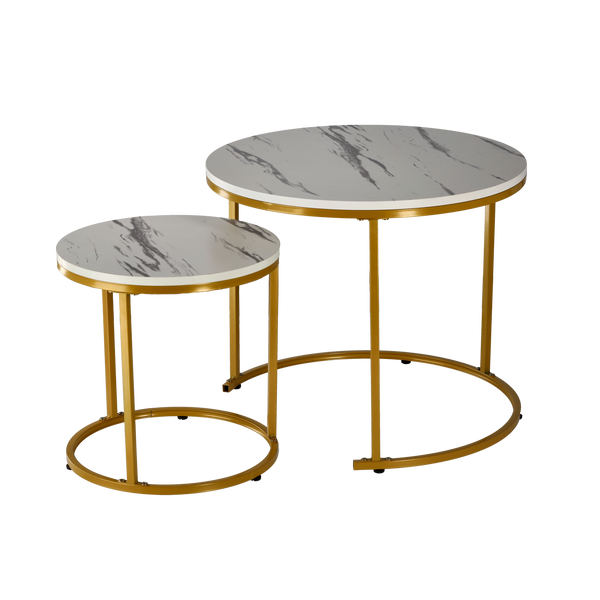 NESTING TABLE SET OF TWO MARBLE