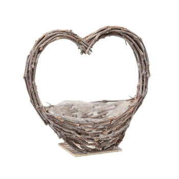 STANDING WICKER HEART COVER 42 X 16 X 42 CM