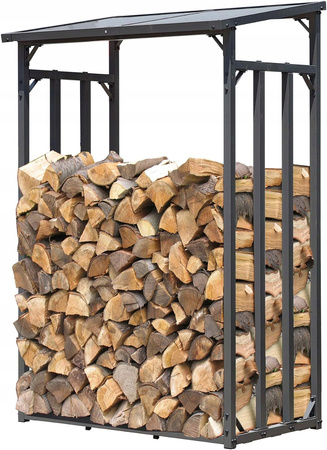 STOJAK METALOWY Z DASZKIEM NA DREWNO OPAŁOWE 185 cm x 70 cm x 185 cm *6332