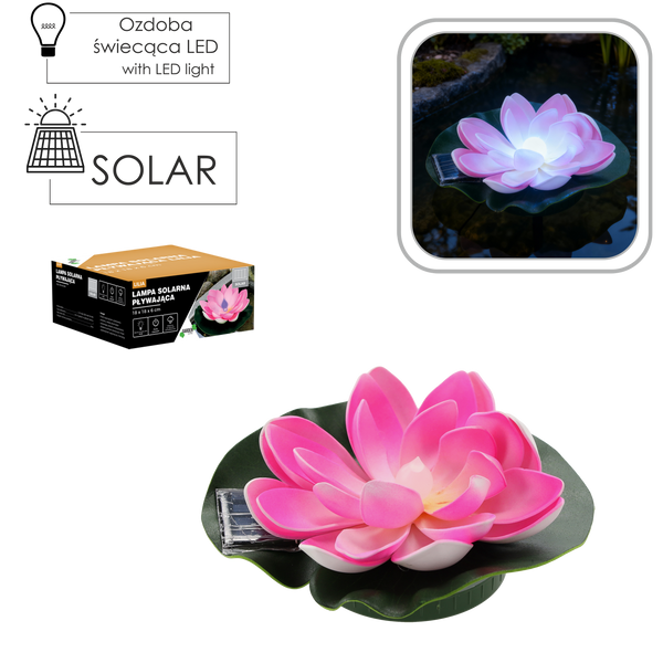 FLOATING LILY SOLAR LAMP 18 x 18 x 6 cm MULTICOLOR