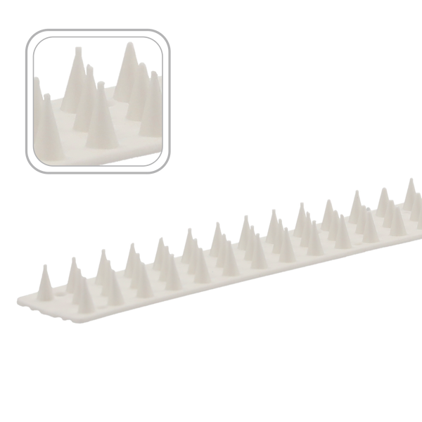 PLASTIC BIRD SPIKES 4.5X50CM WHITE PACK=10PCS