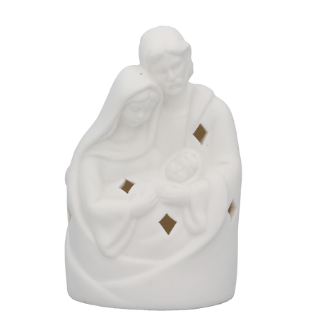 FIGURKA CERAMICZNA - ŚWIĘTA RODZINA BIAŁY LED 13 CM opak=6szt *1464