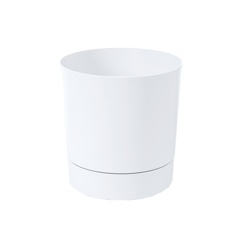 POT WITH SAUCER AURA 325MM WHITE*51274