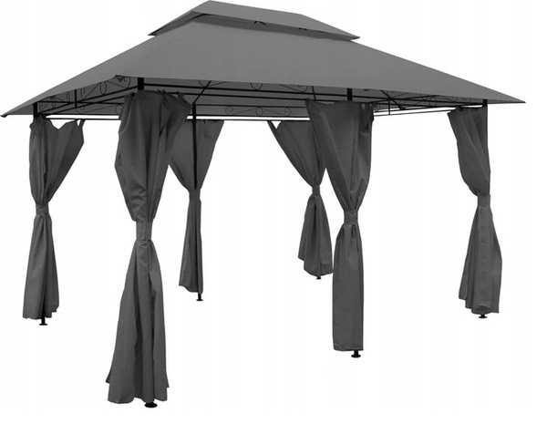 GARDEN GAZEBO GREY 3 X 4M 3 X 4 X H2.6m *5712
