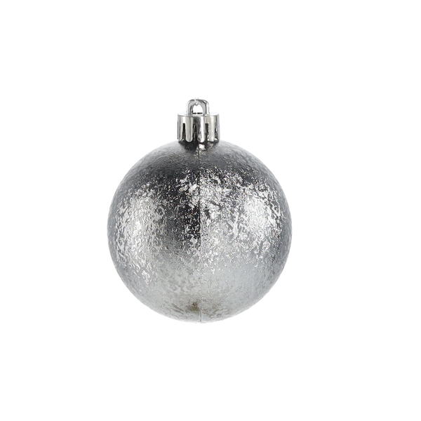 SET OF 24 BAUBLES 6 CM OLIVE/COPPER/GRAPHITE MIX DESIGNS