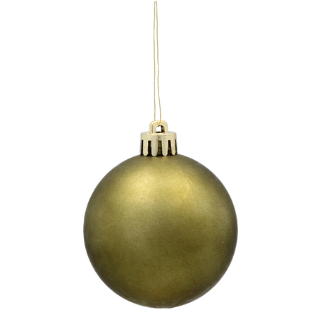 SET OF 9 BAUBLES 6 CM OLIVE/COPPER/GRAPHITE MIX DESIGNS