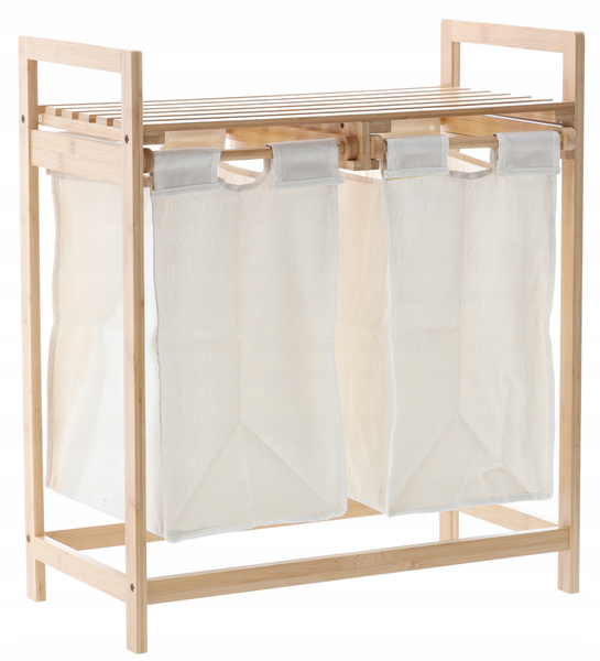 REGAŁ BAMBUSOWY Z DWOMA KOSZAMI 64x33x73 CM *6998