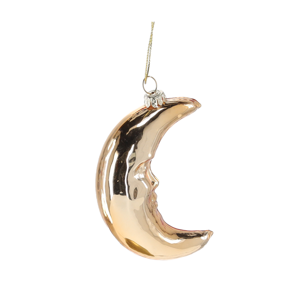 GLASS CHRISTMAS ORNAMENT - GOLDEN MOON