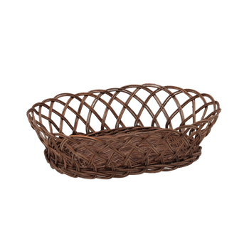 KOSZYK RATTANOWY OWALNY M 27 x 21 x 7 CM CZEKOLADOWY *6225
