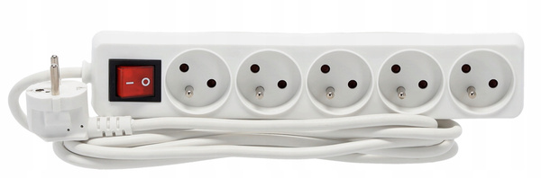 Priza extensor 5 prize cu comutator 3 m alb *8695