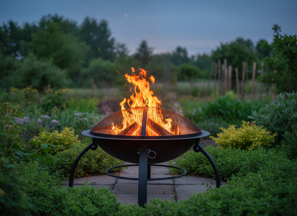 PALENISKO OGRODOWE Z POKRYWĄ I POGRZEBACZEM 56 x 56 x 39,5 CM