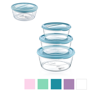 SET OF 3 ROUND CONTAINERS TREND BOX (0.7+1.1+1.75L)