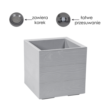 GHIVECI KARO 300X300MM PLACAJ RECICLAT GRIU*77759