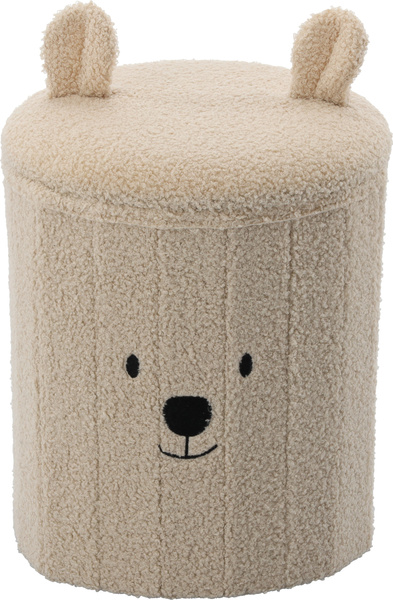 SKŁADANA PUFA ZE SCHOWKIEM 28 x 28 x 34 CM JASNY BEŻ *4250