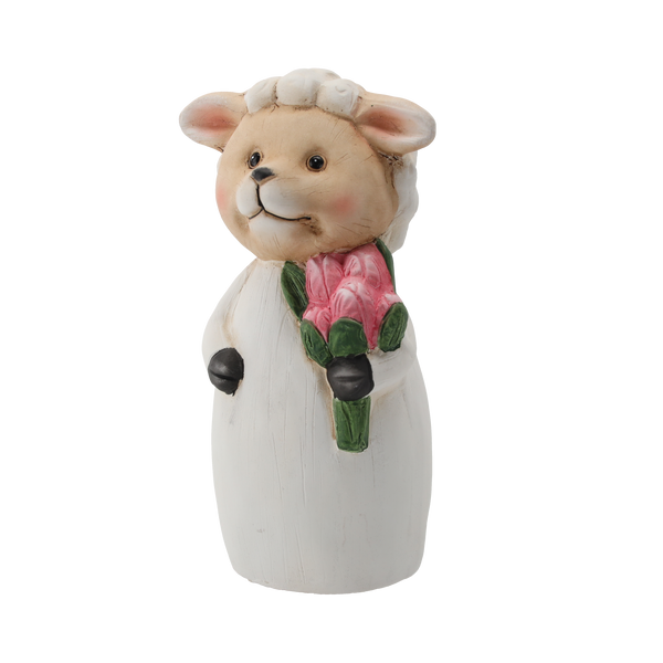 CERAMIC DECORATION FOR FENCE POST - ANIMALS 11 x 10 x 22 CM, ASSORTED DESIGNS, pack=6 pcs