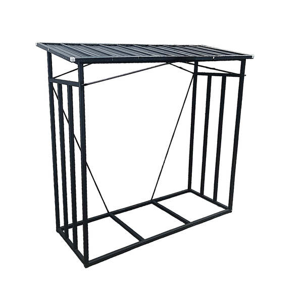 STOJAK METALOWY Z DASZKIEM NA DREWNO OPAŁOWE 185 cm x 70 cm x 185 cm *6332