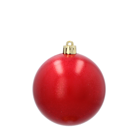 SET OF 4 BAUBLES 8 CM RED/GOLD/SILVER