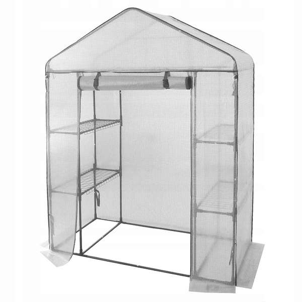 Garden Greenhouse with Shelves White 140 x 73 x 200 CM