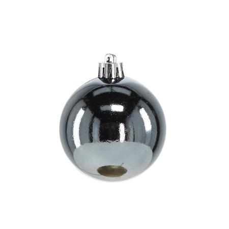 SET OF 24 BAUBLES 6 CM OLIVE/COPPER/GRAPHITE MIX DESIGNS
