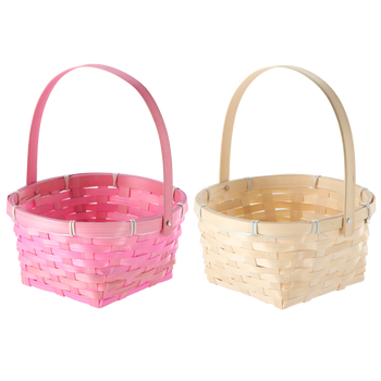 CĂSUȚĂ DE PAȘTE CU MÂNER MOBIL 20 x 20 x 10 CM MIX 2 CULORI *9236