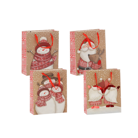 CHRISTMAS GIFT BAG CHRISTMAS FIGURES 18 x 24 x 8 CM